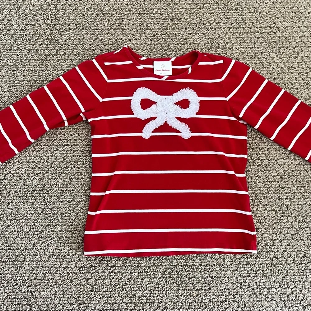 Hanna Andersson red and white striped shirt and black tulle skirt Size 8 - Picture 9 of 13